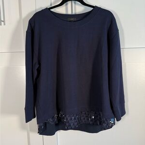 J. Crew Navy Sweatshirt with Sequin Detail
